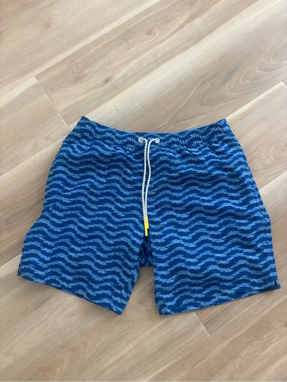 Bonobos Blue Wave-Pattern Swim Trunks